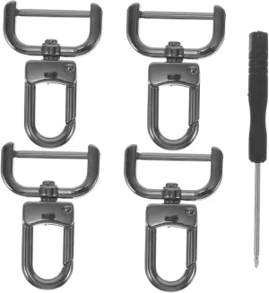 Detachable Bag Connector Set 4pcs Buckle Screws Swivel Hooks Metal Strap Adjuster for Handbags Clasps D-ring Hardware