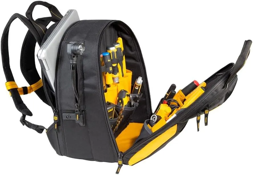 DEWALT DGCL33 33-Pocket Lighted USB Charging Tool Backpack