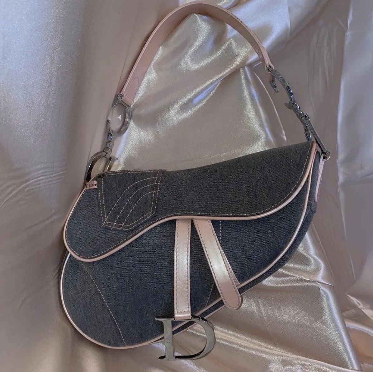 DIOR denim saddle bag