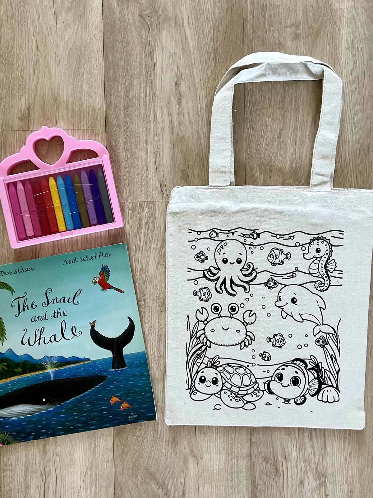 DIY Colouring Underwater World Tote Bag