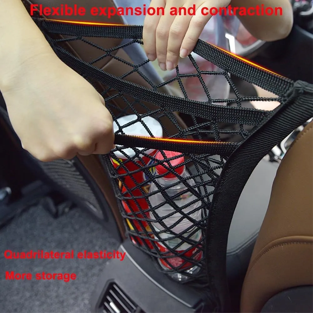 Dog Pet Net Barrier for Tundra Sequoia 2018 2019 2020 2021 2022, 3-Layer Car Seat Back Net Organizer Car Divider & Storage Bag for Driving Safely with Children & Pets,S
