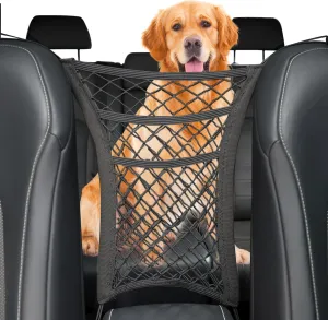 Dog Pet Net Barrier for Tundra Sequoia 2018 2019 2020 2021 2022, 3-Layer Car Seat Back Net Organizer Car Divider & Storage Bag for Driving Safely with Children & Pets,S