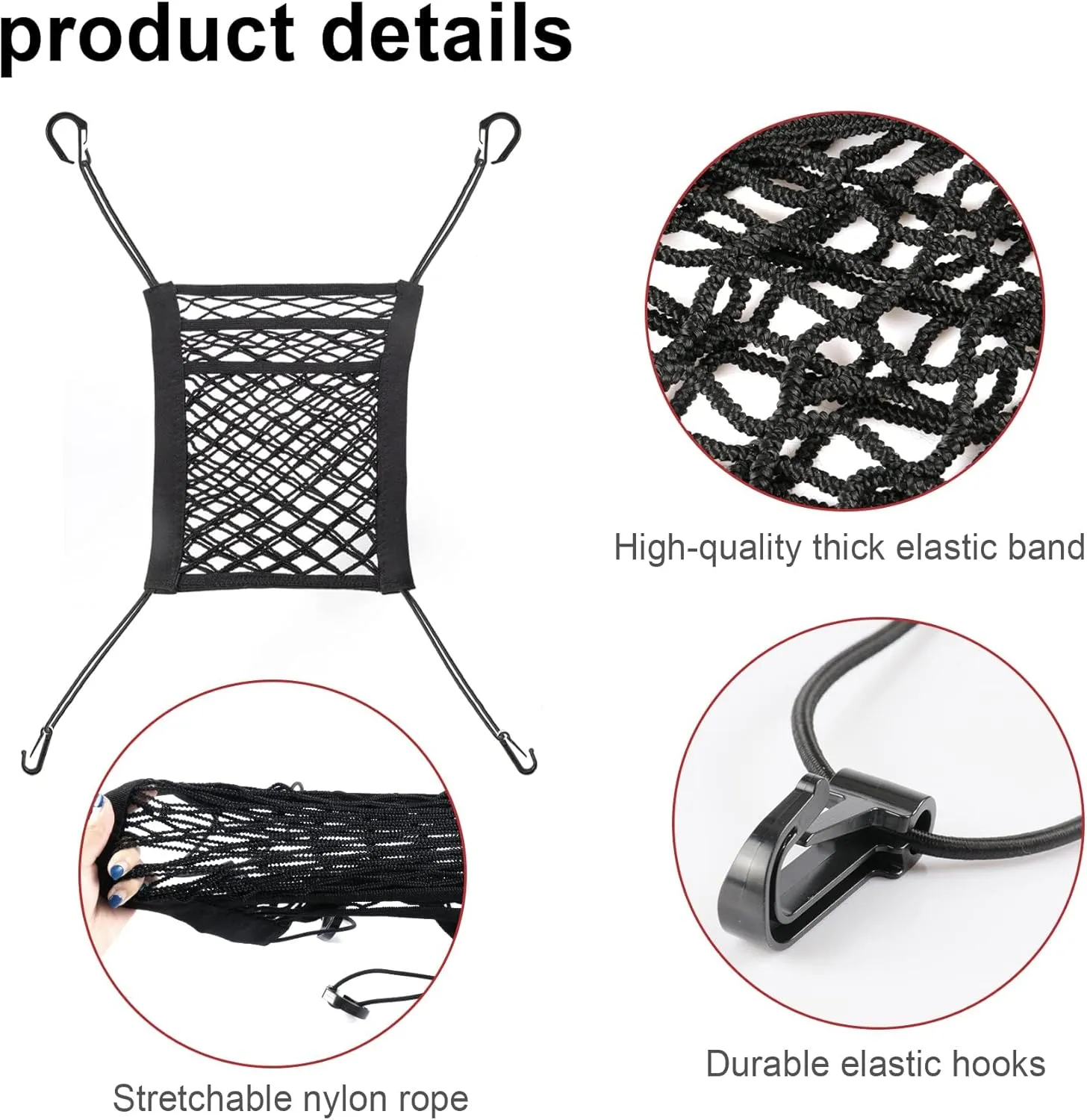 Dog Pet Net Barrier for Tundra Sequoia 2018 2019 2020 2021 2022, 3-Layer Car Seat Back Net Organizer Car Divider & Storage Bag for Driving Safely with Children & Pets,S