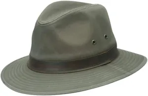 Dorfman Hat Co. Men's One-Piece Canvas Faux Leather-Trim Safari Hat