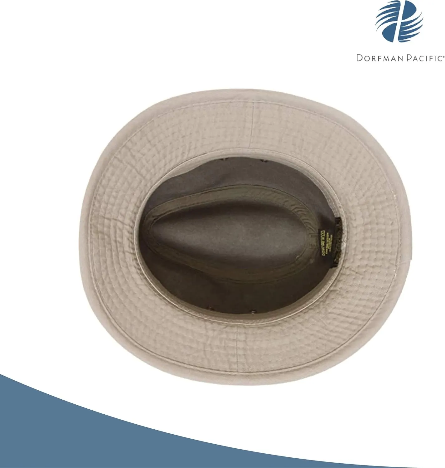Dorfman Hat Co. Men's One-Piece Canvas Faux Leather-Trim Safari Hat