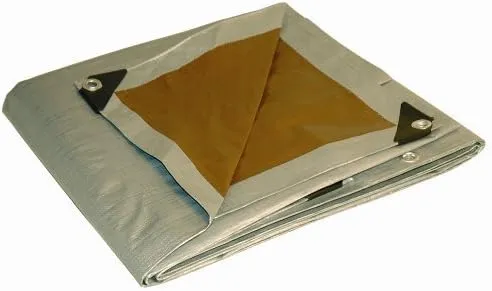 Dry Top 21824 Heavy Duty Tarp, 18x24 Feet, Silver/Brown
