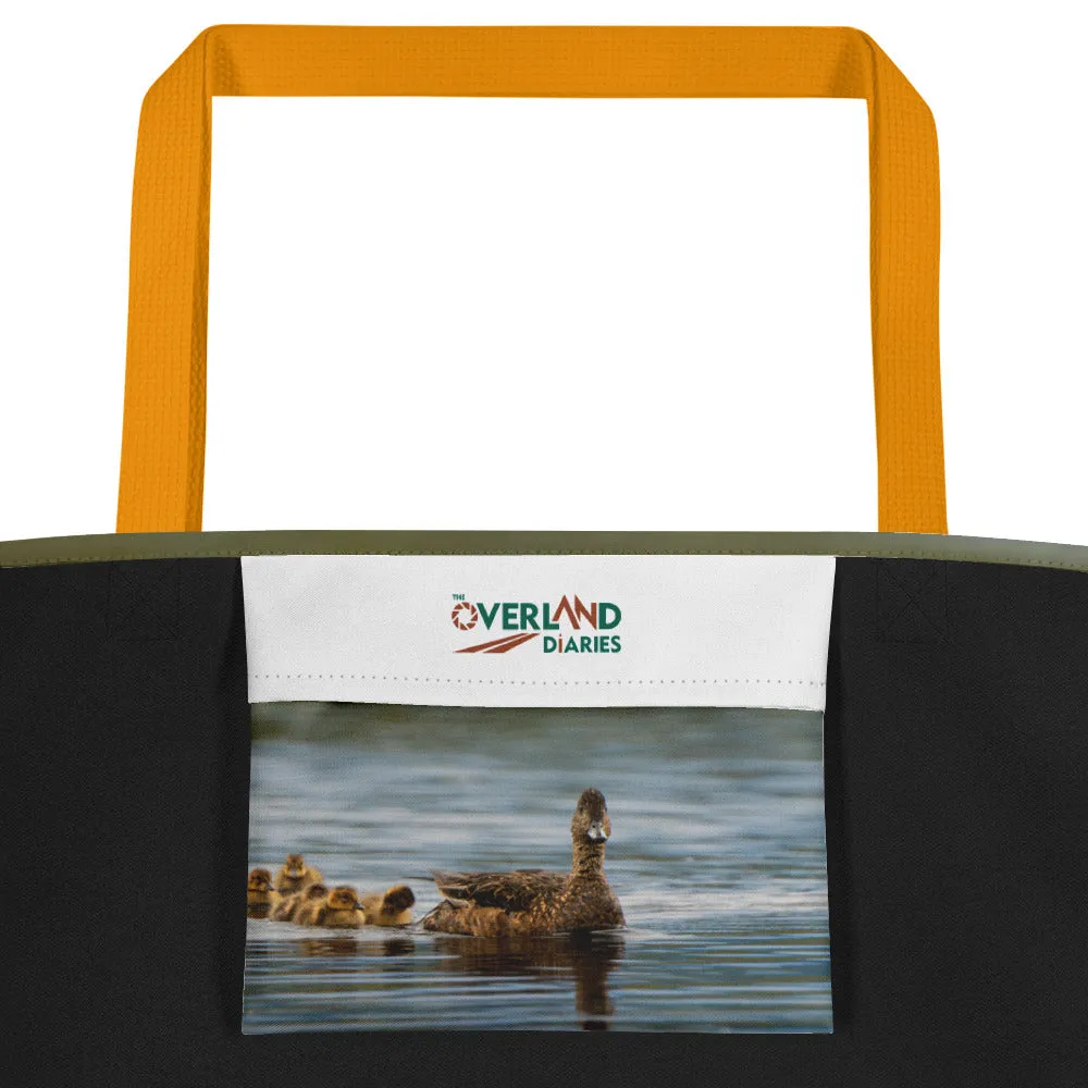Duck Family All-Over Print Large Tote Bag