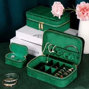 Duel Velvet jewelry box - Emerald green