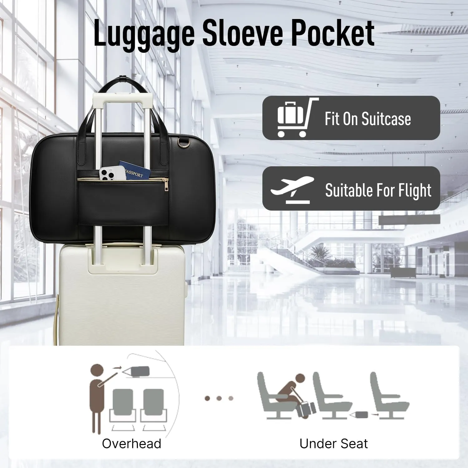 Duffle Bag for Travel,40L Weekender Bags for Women with Toiletry,Carry On Overnight Gym Bags for Women Personal Item Travel