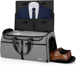 Duffle Garment Bag For Travel Convertible Garment Bag With Shoe Compartment, Detechable Shoulder Strap Carry On Duffel Bag For Men Women