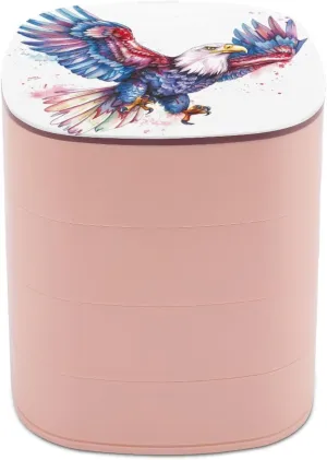 Eagle in Flight Jewelry Boxes for Women,watercolor Earring Holder Organizer Rotating Jewelry Organizer for Necklaces Bracelets Ring