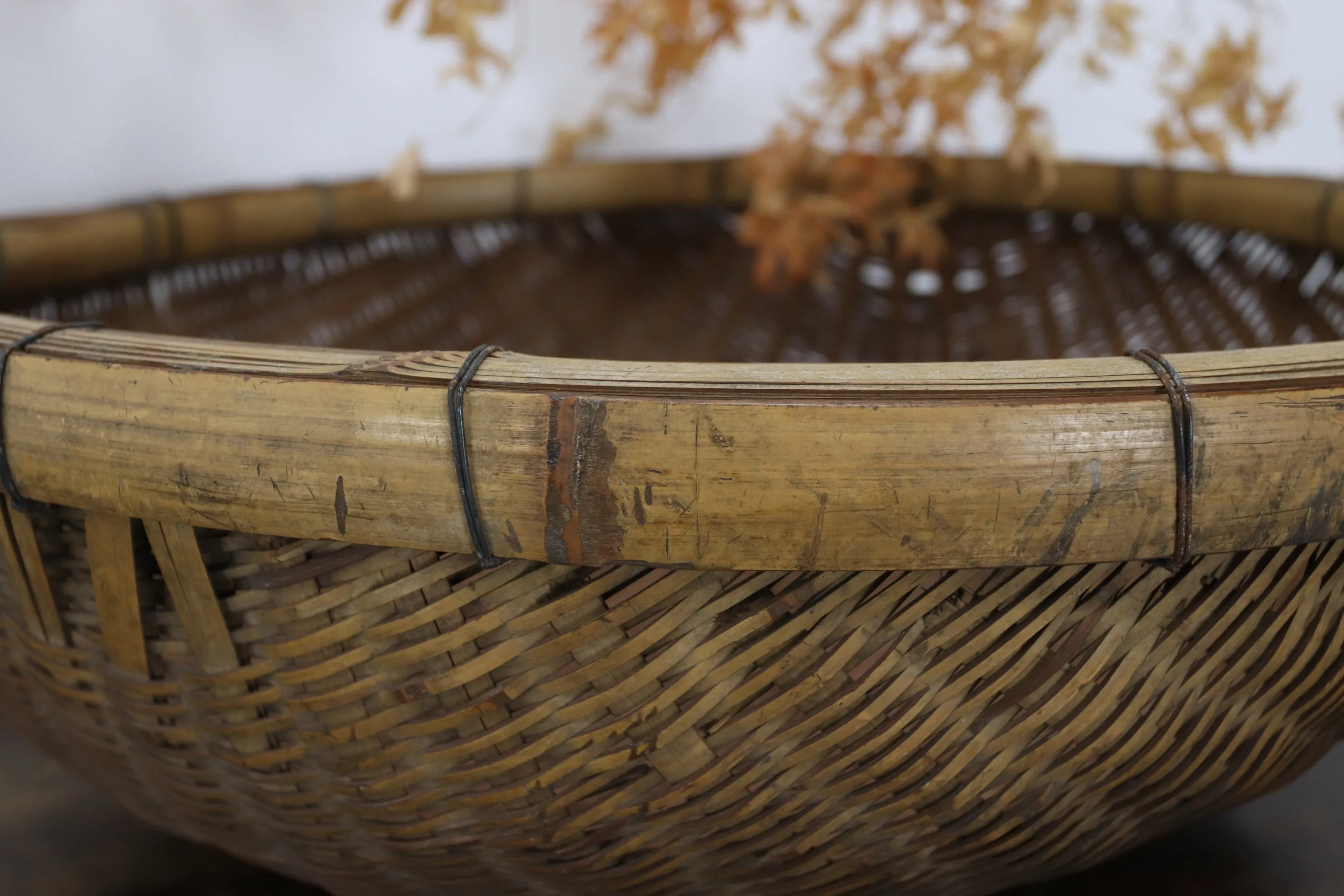 Early 20th Century Chinese Bamboo Basket
