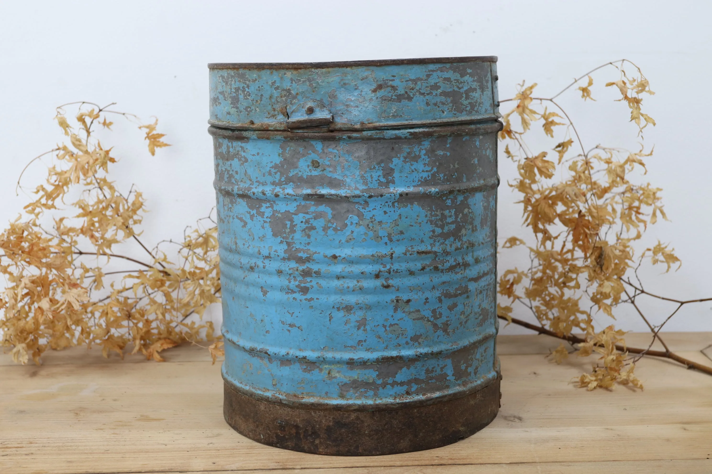 Early 20th Century Indian Rice Storage Drum (14)