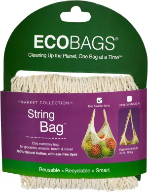Eco-Bags Tote Handle Natural Cotton String Bag, Natural