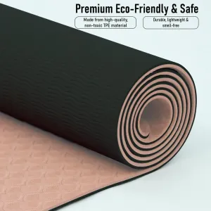 Eco-Friendly TPE Yoga Mat - 183x61x0.8 cm, Non-Slip, Lightweight, and Tear-Resistant for Yoga, Pilates, and Fitness | 4 Colors, Patterned & Non-Patterned Options