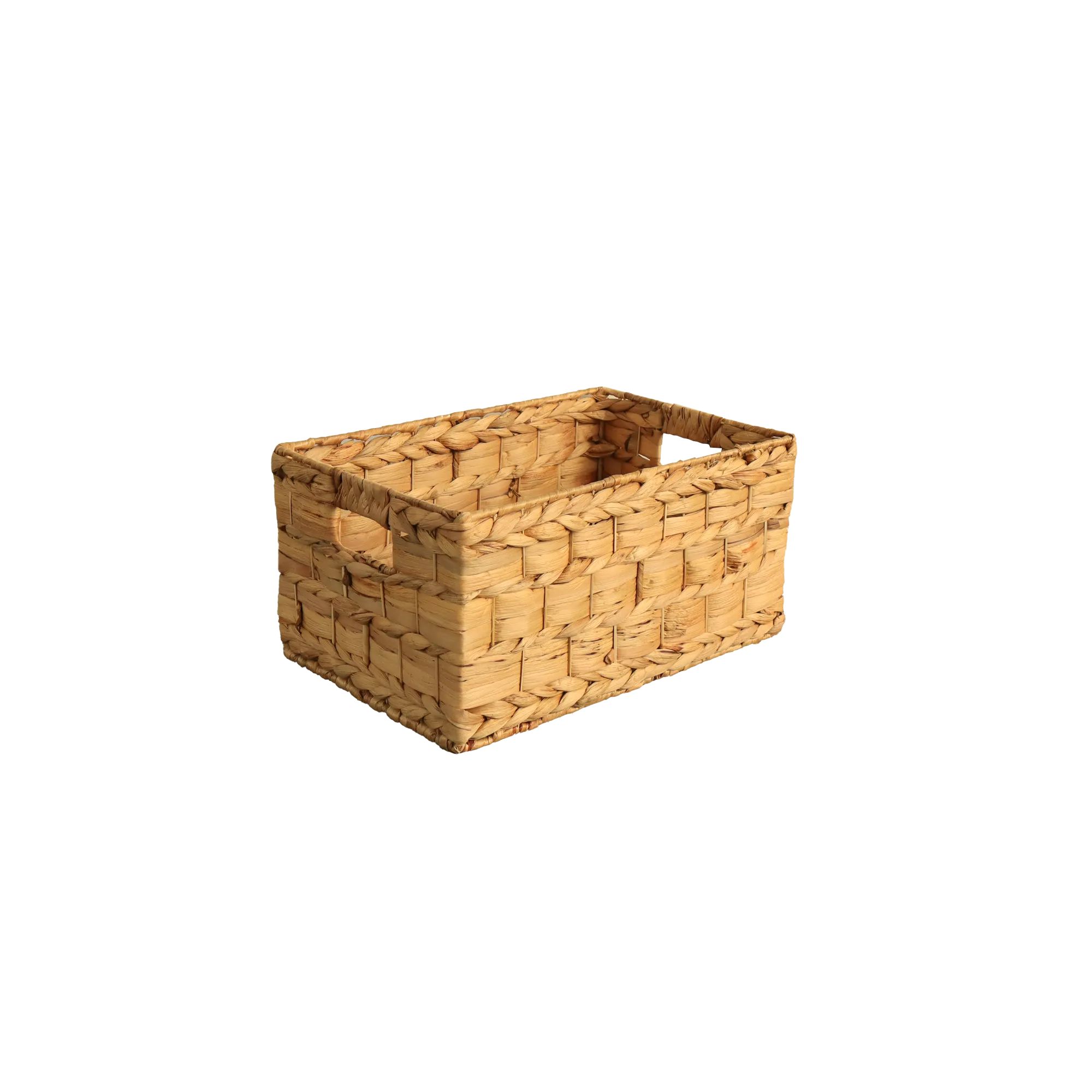 Eden Grace - Set of 3 Hand-Woven Wicker Baskets  - Water Hyacinth, Nesting Sizes for Smart Storage, Eco-Friendly Home Decor with Rice Nut - Flat Weave