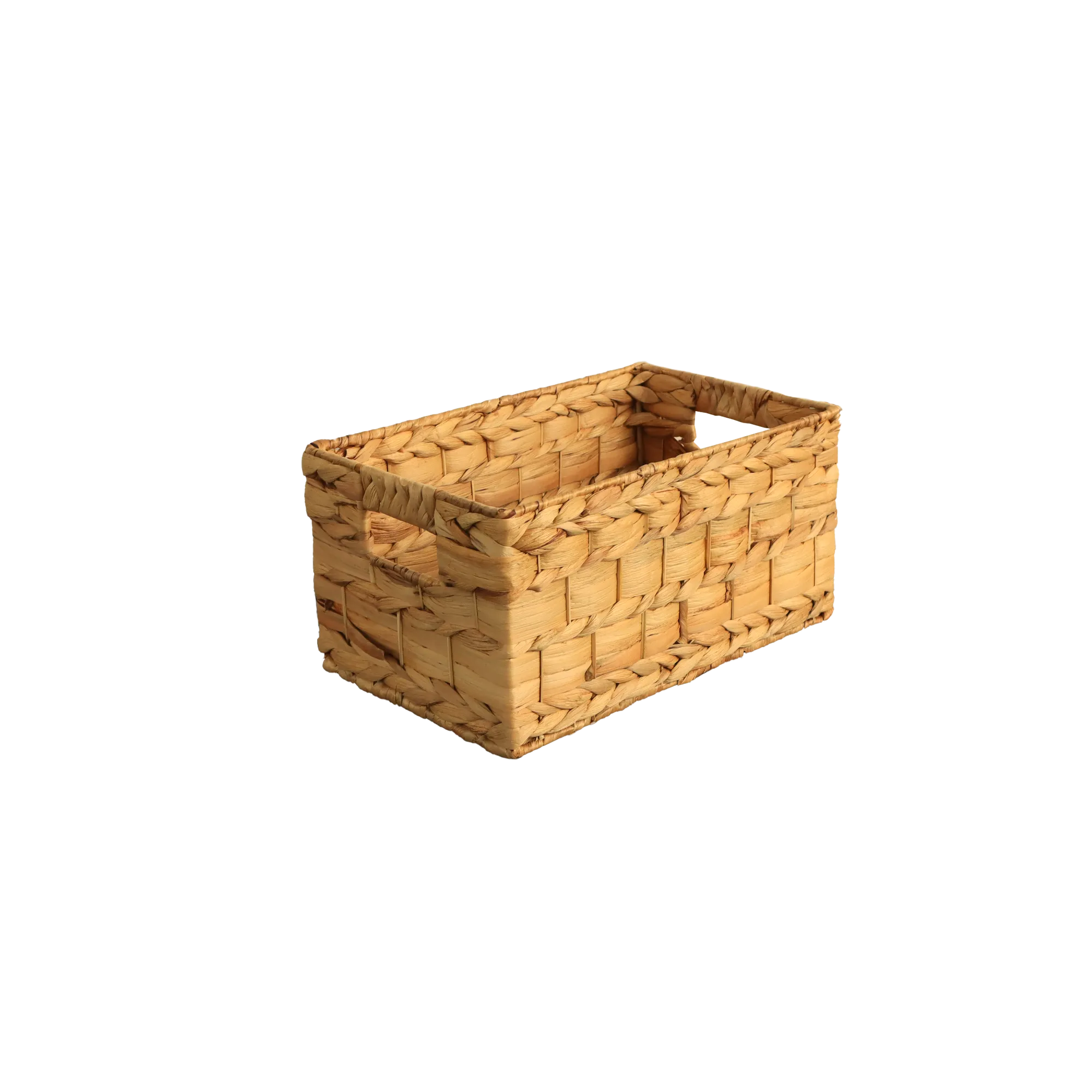 Eden Grace - Set of 3 Hand-Woven Wicker Baskets  - Water Hyacinth, Nesting Sizes for Smart Storage, Eco-Friendly Home Decor with Rice Nut - Flat Weave