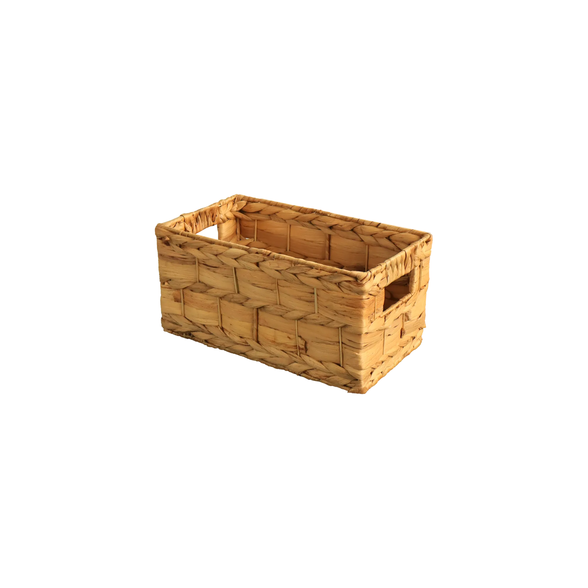 Eden Grace - Set of 3 Hand-Woven Wicker Baskets  - Water Hyacinth, Nesting Sizes for Smart Storage, Eco-Friendly Home Decor with Rice Nut - Flat Weave