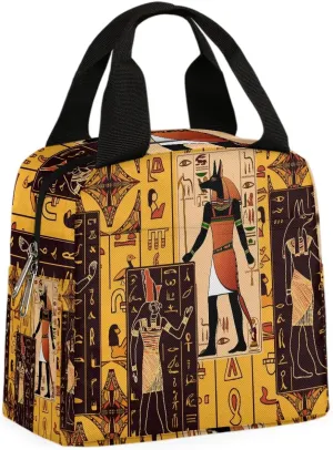 Egyptian Art Lunchbag Lunchbox Vintage Egypt Themed Fashion Lunch Tote Bag Loncheras Para Mujer Ladies Lunch Bags for Work Insulated Adult Thermal Cooler Lunch Bag for Work