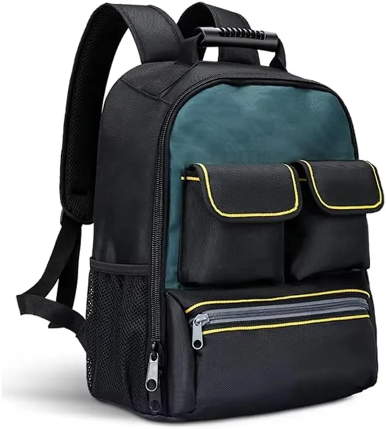 Electrician Backpack Large Tool Bag for Multi Tool Storage with Waterproof Oxford Fabric and Ergonomic Shoulder Straps