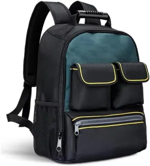 Electrician Backpack Large Tool Bag for Multi Tool Storage with Waterproof Oxford Fabric and Ergonomic Shoulder Straps