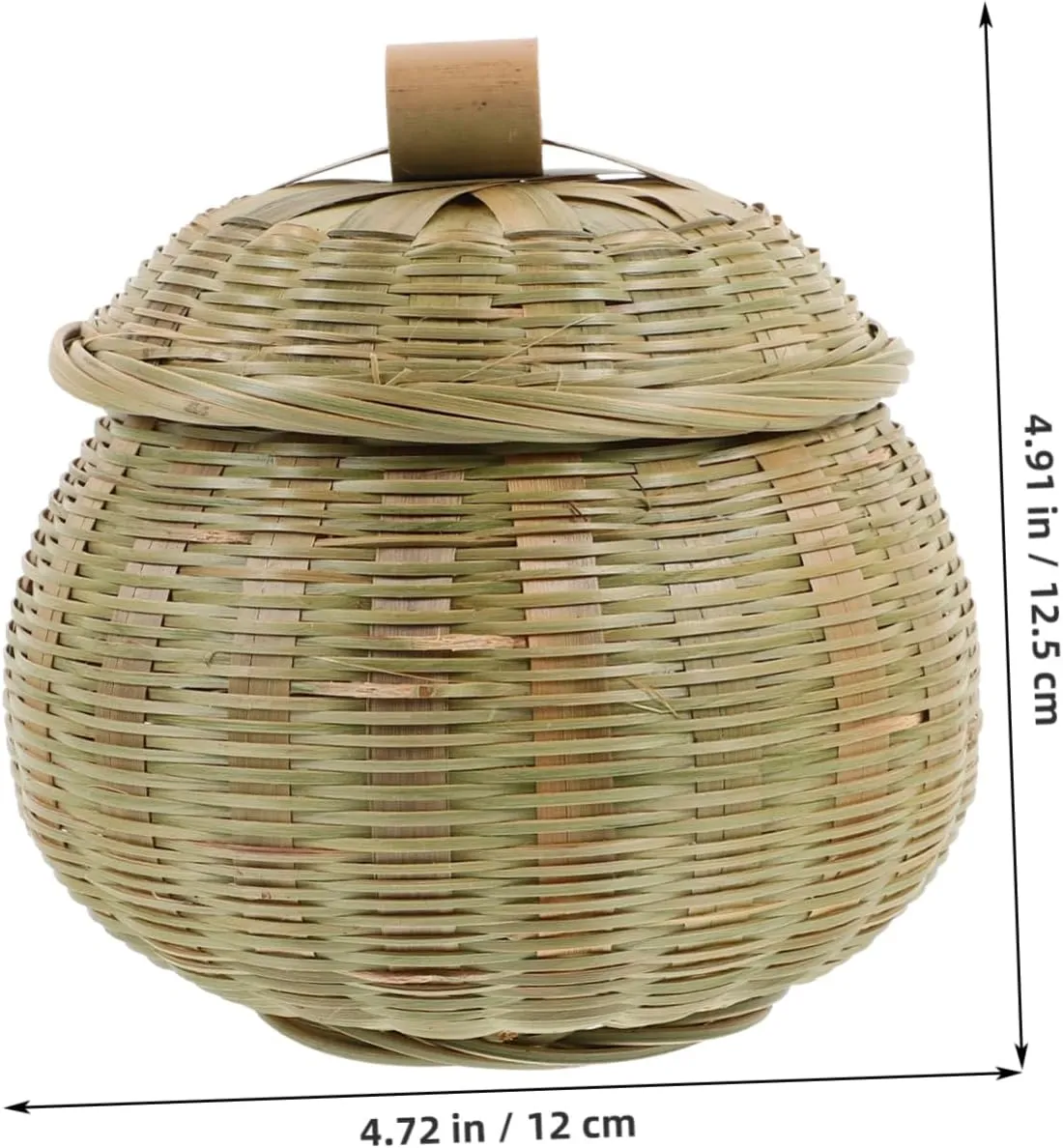 Elegant Bamboo Round Woven Basket Organizer Box for Snacks Makeup Sundries Storage