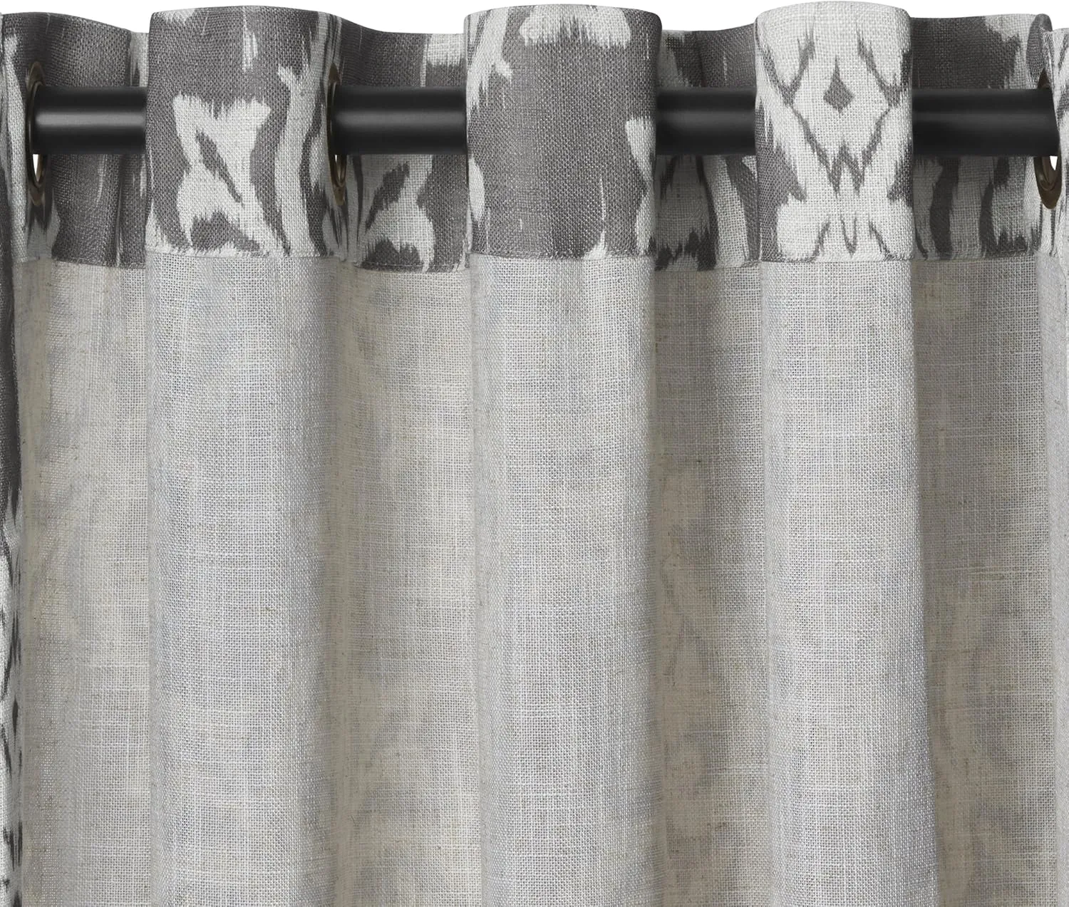 Elrene Home Fashions Medina Grommet Top Linen Look Single Panel Window Curtain Drape, 52" x 95", Gray