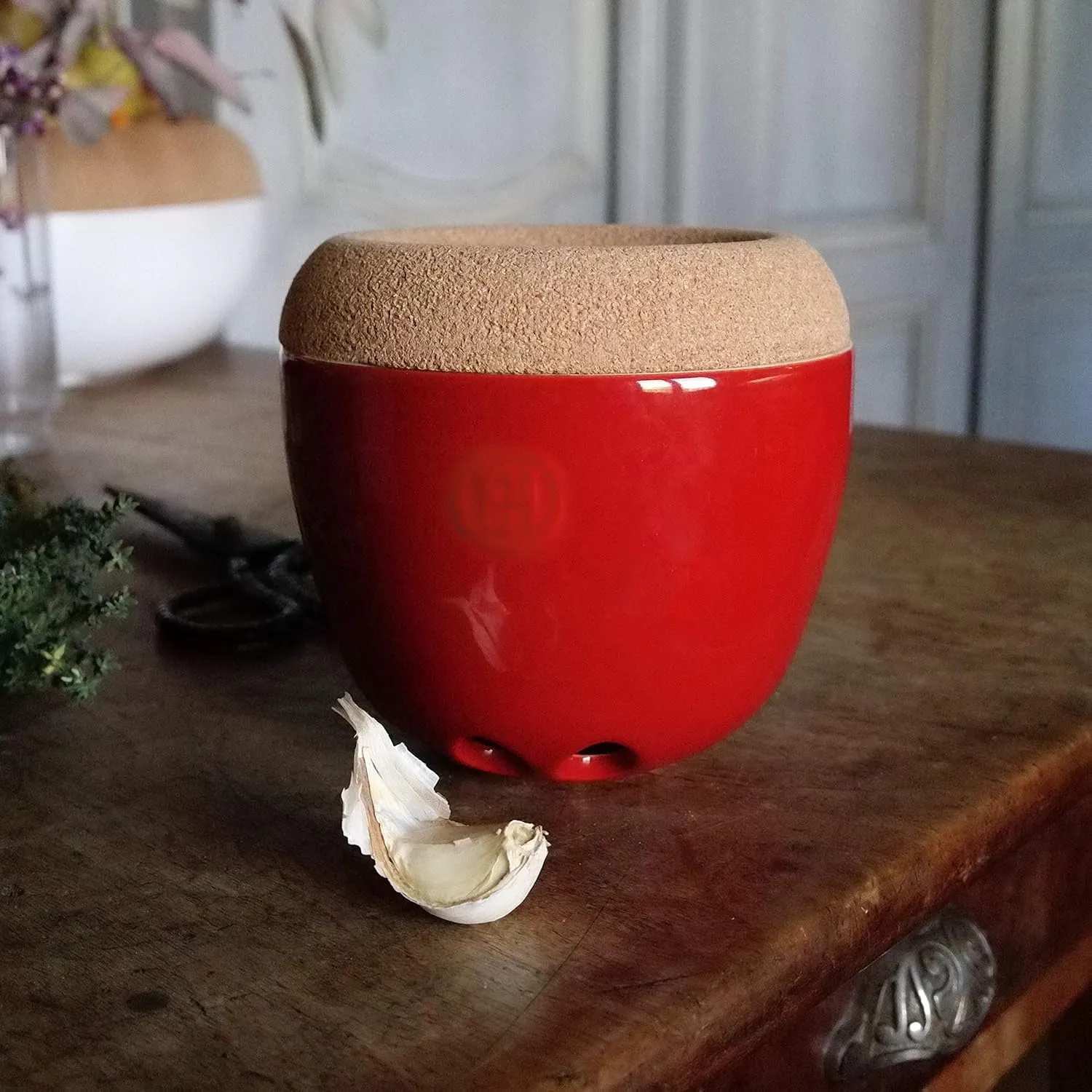 Emile Henry 1.1 Qt. Garlic Pot | Burgundy
