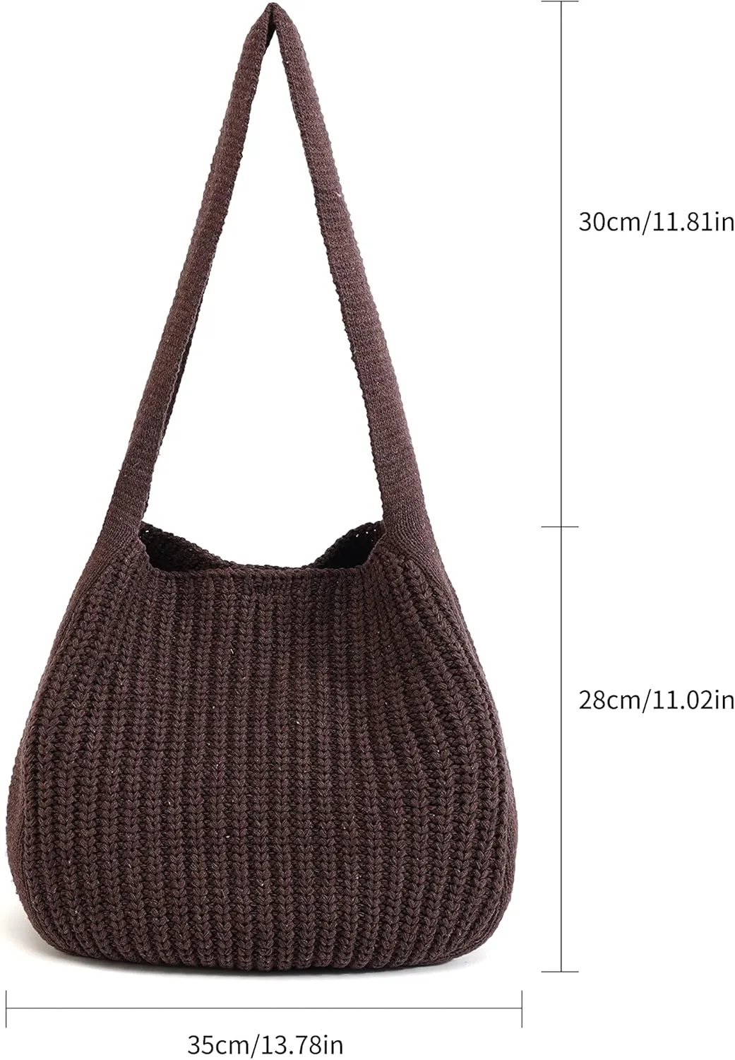 ENBEI Women's Crochet Tote Bag Knit Shoulder bag,Aesthetic Bag,Cute Eco-Friendly Tote for Travel,Daily Use,Gift Box Packaging