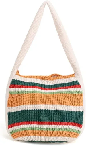 ENBEI Women's Crochet Tote Bag Knit Shoulder bag,Aesthetic Bag,Cute Eco-Friendly Tote for Travel,Daily Use,Gift Box Packaging