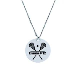 Engraved Lacrosse Charm Necklace