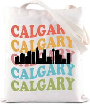 ENSIANTH Calgary Vacation Shopping Bag Southwest Canada City Trip Gift Canada Travel Souvenir Gift Calgary Lover Tote Bag