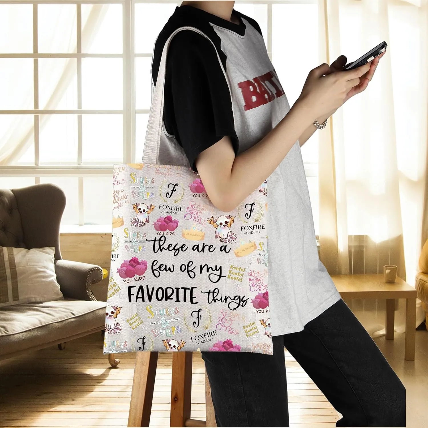 ENSIANTH KOTLC Inspired Tote Bag KOTLC Reader Bag Foxfire Academy Gift Black Swan Keepers City Handbag