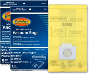 EnviroCare Replacement Vacuum Bags for Kenmore Canister Type C or Q 50555, 50558, 50557 and Panasonic Type C-5 12 pack