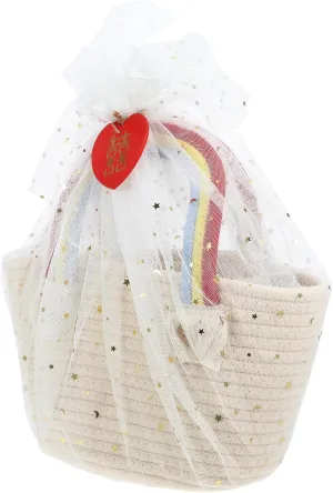 ERINGOGO Valentine Present Basket Woven Cotton Rope Tote Bag Beach Tote for Women