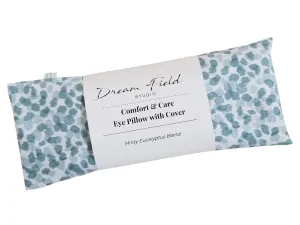 Eucalyptus Eye Pillow - Headache & Sinus Relief, Heat Therapy Pack, Organic Cotton Cover, Eco-friendly Ingredients - Blue Spa Print