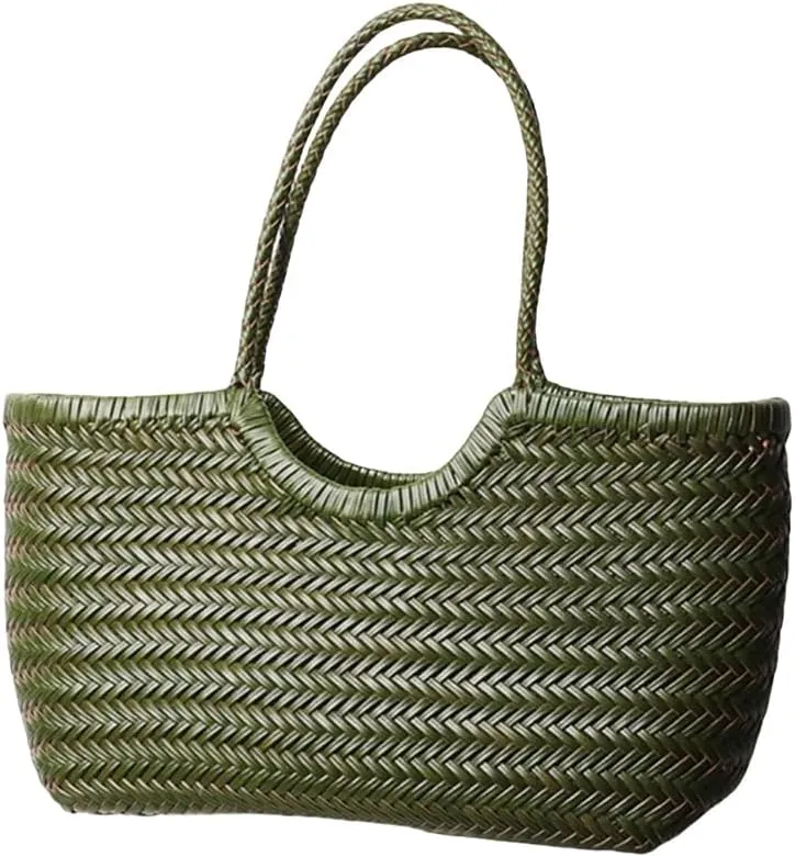 EvaLuLu Handwoven Leather Tote Bag Shoulder Bag