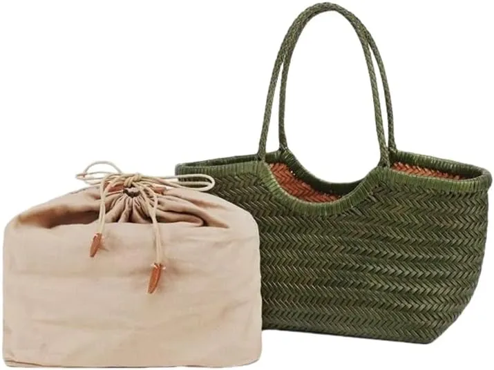 EvaLuLu Handwoven Leather Tote Bag Shoulder Bag