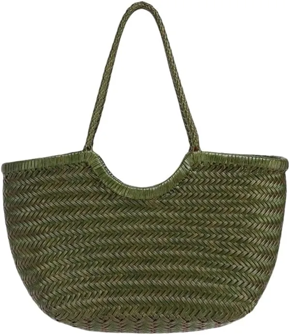 EvaLuLu Handwoven Leather Tote Bag Shoulder Bag
