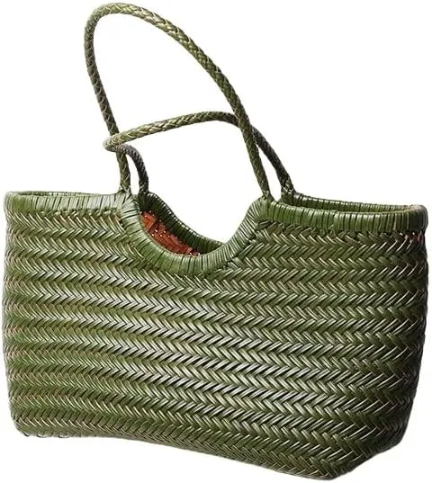 EvaLuLu Handwoven Leather Tote Bag Shoulder Bag