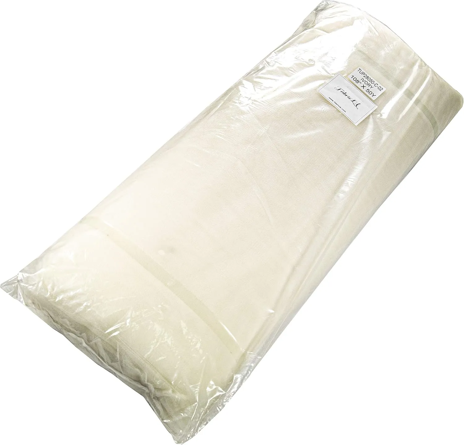 FabricLA 100% Nylon Tulle Mesh Fabric - Wedding Tulle Veil Fabric - 108" Wide (270 CM) Tulle Fabric Bolt of 50 Yard - Use as Wedding Gowns, Wedding Veils, Dresses, & Interior Design - Ivory