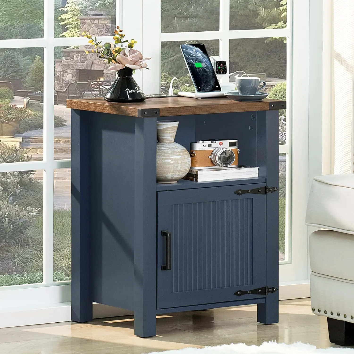 Farmhouse Dresser and Nightstand Sets 3 Piece, Furniture Set 18" Night Stand with Charging Station and 6 Drawers Dressers for Bedroom, 54" Dresser and Nightstand Set for Bedroom, Living Room
