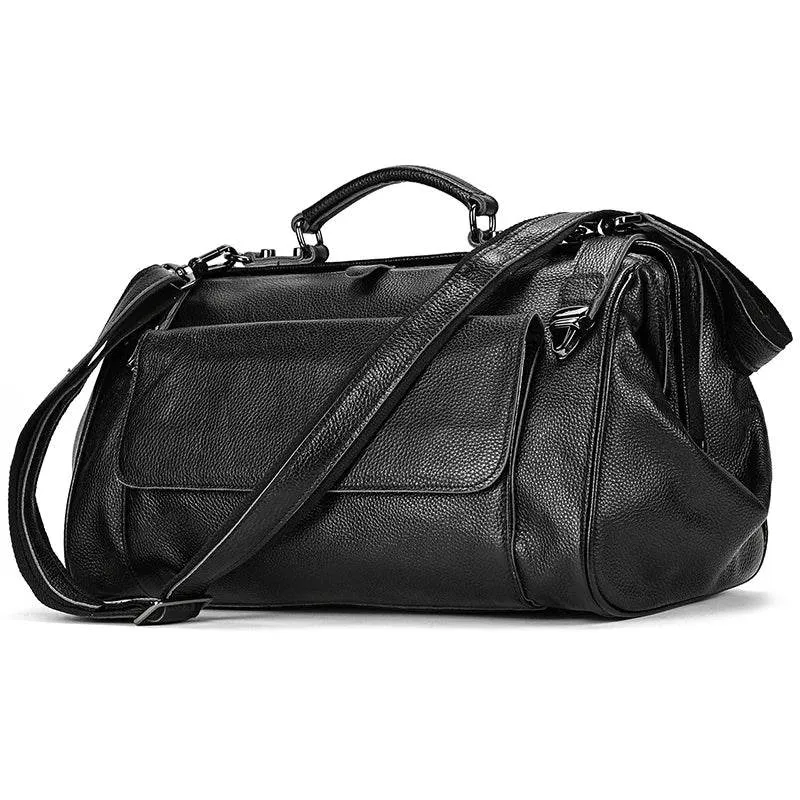 Fashionable Men’s Tote Weekender Bag Leather Travel Luggage