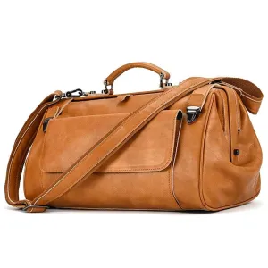 Fashionable Men’s Tote Weekender Bag Leather Travel Luggage