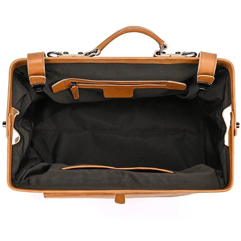 Fashionable Men’s Tote Weekender Bag Leather Travel Luggage