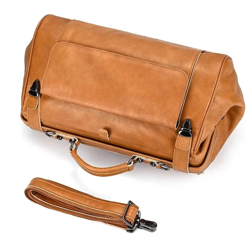 Fashionable Men’s Tote Weekender Bag Leather Travel Luggage