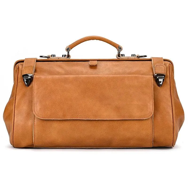Fashionable Men’s Tote Weekender Bag Leather Travel Luggage