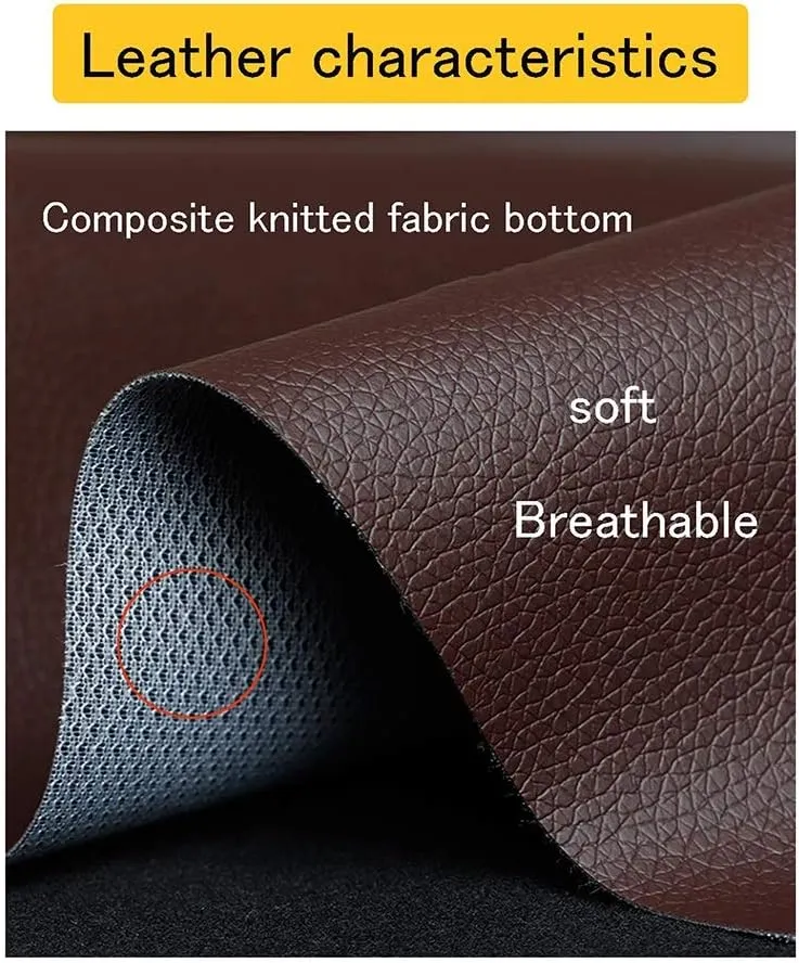 Faux Leather Fabric Faux Leather PVC Upholstery Fabric Leatherette for Upholstery Crafts, DIY Sewings, Sofa, Handbag, Hair Bows Decorations(Beige-White,1.6X5m)