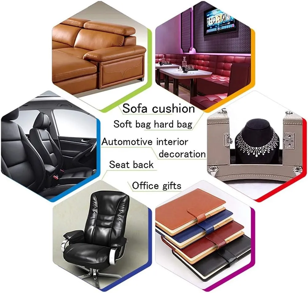 Faux Leather Fabric Faux Leather PVC Upholstery Fabric Leatherette for Upholstery Crafts, DIY Sewings, Sofa, Handbag, Hair Bows Decorations(Beige-White,1.6X5m)