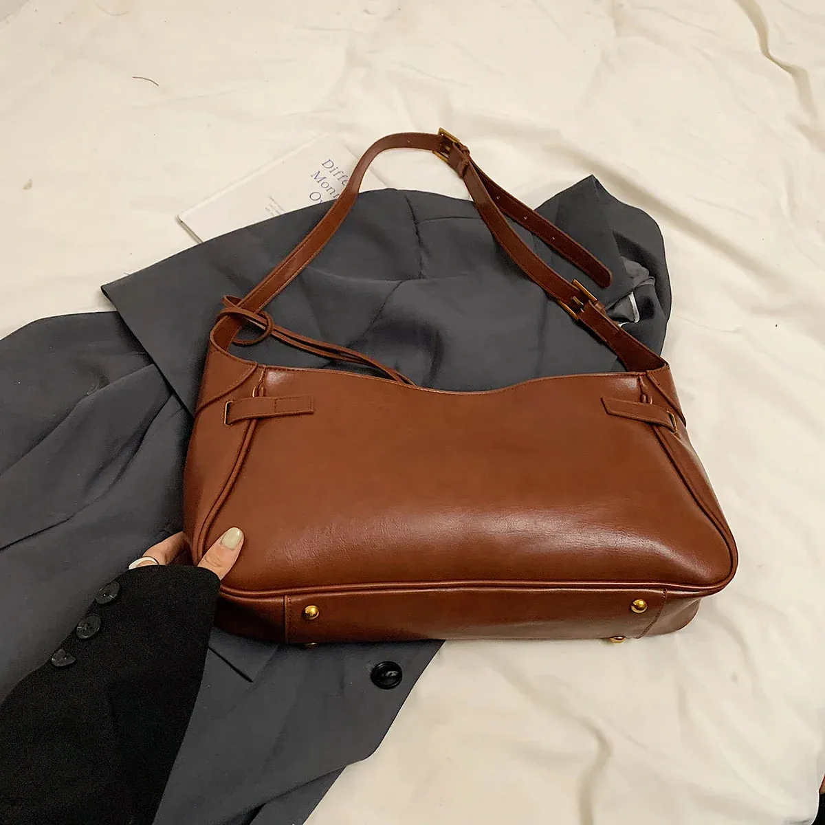 Faux Leather Shoulder Bags for Women